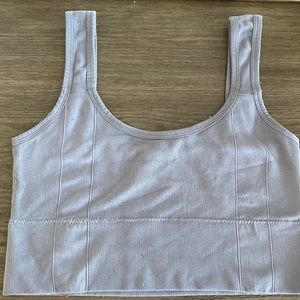 Blue stretchy sports bra